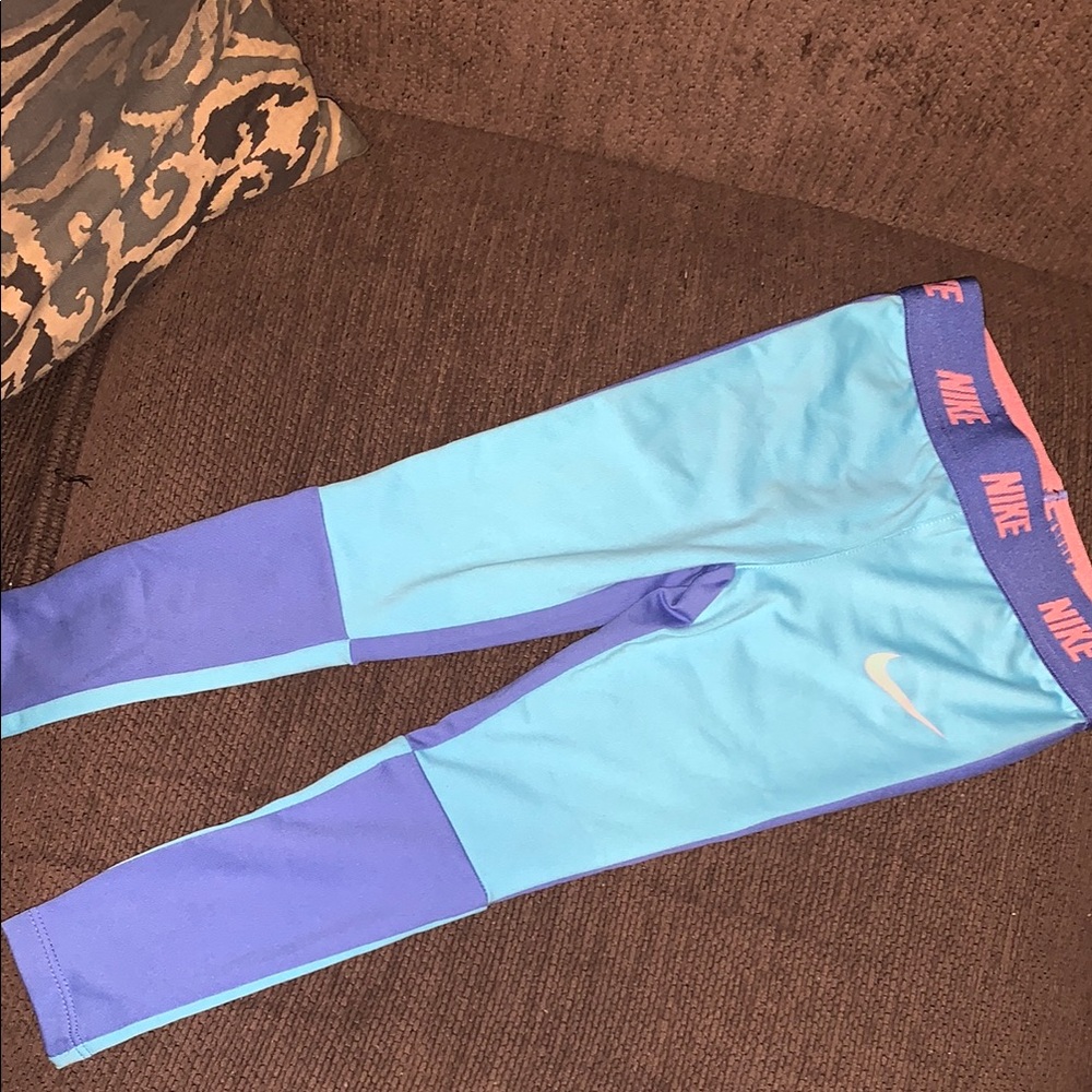 Nike Kids Blue Color Block Leggings